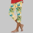 thumbnail image 2 of YDFCWXW Womens Capri Leggings Butterfly Printed High Waisted Legging Stretchy Athletic Gym Tights Cropped Yoga Pants Yellow, L, 2 of 5