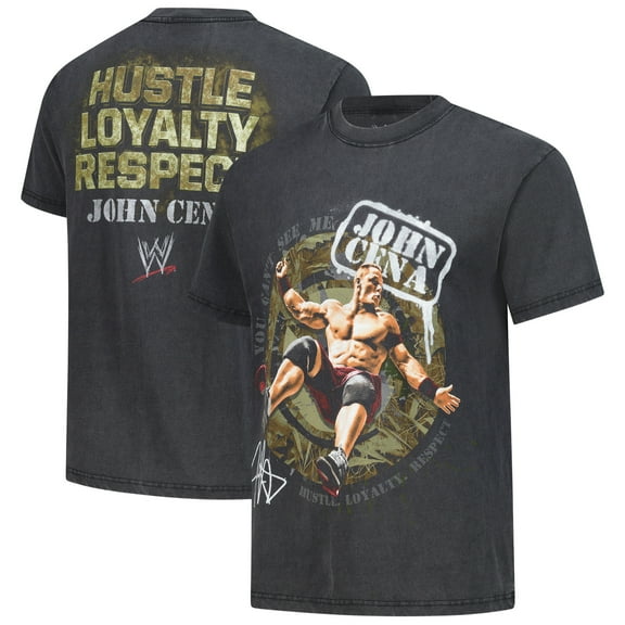 Men's Black John Cena Loyalty Snow Washed Boxy T-Shirt