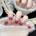 thumbnail image 3 of SHAR Purple False Nails Chic Pink Gradient Short Square Full Cover 24Pcs Fake Nails For Women And Girls, 3 of 5