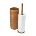 thumbnail image 5 of Kouboo Rolls La Jolla Hand Woven Rattan Toilet Paper Storage, 3 Rolls Of Tissue Holder For Bathroom, Toilet Paper Roll Holder Stand, Honey Brown, 5 of 6