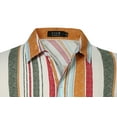 thumbnail image 4 of SSLR Hawaiian Shirt for Men Striped Shirt Casual Short Sleeve Button Down Shirts, 4 of 8