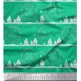 thumbnail image 1 of Soimoi Green Velvet Fabric Red Berries & Merry Christmas Text Print Fabric by Yard 58 Inch Wide, 1 of 1