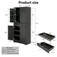 thumbnail image 5 of 72" Fluted Kitchen Pantry Cabinet with 3 Keyboard Drawers & 6 Door Shelves Adjustable, Freestanding Cupboard Storage Cabinet for for Diningroom, Office, 5 of 9