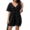 thumbnail image 5 of Fantaslook Rompers for Women Casual Summer Jumpsuits Short Sleeve Loose Overalls Shorts Rompers with Pockets Outfits, 5 of 10