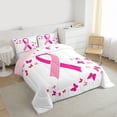thumbnail image 3 of Feelyou Breast Cancer Awareness Full Size Comforter Sets, Kawaii Butterfly Animal Bedding Comforter Set, Teen Kid Women Girl Reversible Bedding Sets, Microfiber Bedroom Decor, 3 Pieces, 3 of 8