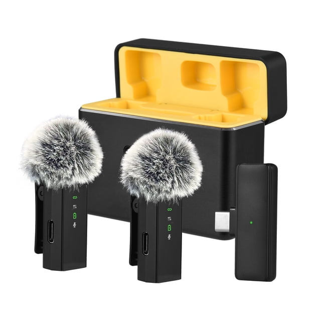 Graflsoa Micro Lavalier Sans Fil à Double Canal avec Annulation de Bruit AI, Surveillance en Temps Réel, et Transmission 2.4G pour Diffusion en Continu Mobile et Enregistrement Extérieur, Modèle S32