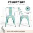 thumbnail image 6 of VINEEGO Metal Dining Chair Indoor-Outdoor Use Stackable Classic Trattoria Chair Fashion Dining Metal Side Chairs for Bistro Cafe Restaurant Set of 4 (Distressed Blue), 6 of 6