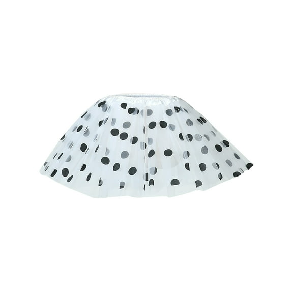 JGGSPWM Womens Tulle Polka Dot Mini Skirt Layered Design Elastic Waist Fashion Pleated Gauze Short Dancing Skirt Gauze Dress White Free Size