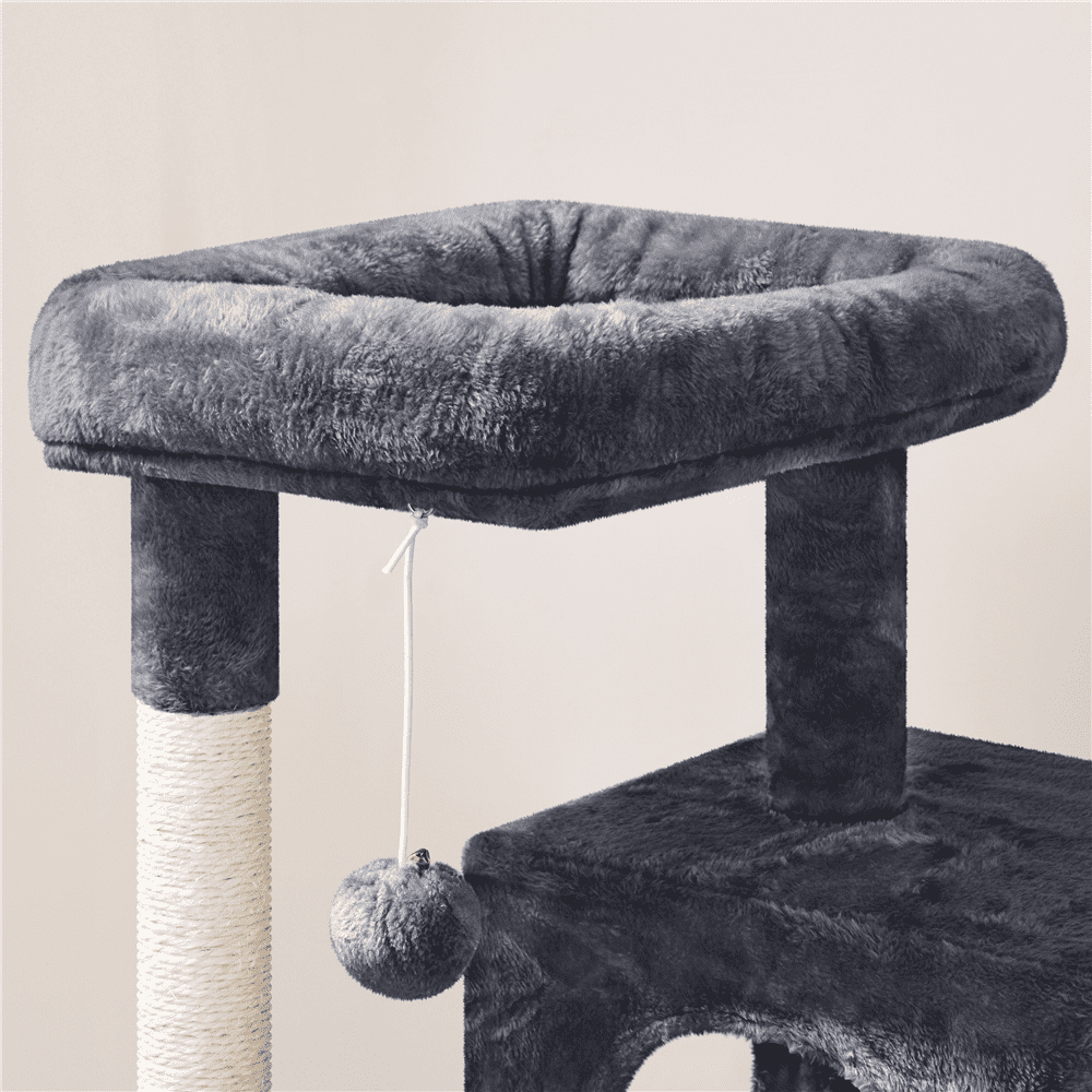 Alden Design 36" Cat Tree with Condo and Scratching Post Tower, Dark Gray