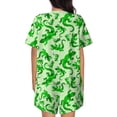 thumbnail image 6 of Fotbe Green Lizard Print Pajama Set for Women 2 Piece Loungewear Short Sleeve Tops and Shorts Set Soft Sleepwear-Large, 6 of 7