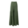 thumbnail image 5 of Women's Tiered Ruffle Hem Wide Leg Pants - Elastic Waist, Flowy Palazzo Boho Style, Casual/Outdoor Wear - Size XL-XXXXXL, 5 of 6