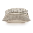 thumbnail image 6 of LR Home Xavia 20" x 20" Beige/Gray Fringe Striped Cotton Adult Decorative Throw Pillow, 6 of 9