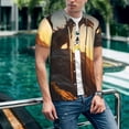 thumbnail image 6 of Uemuo Seaside Sunset Cool Dragon Print Mens Polo Shirts Baseball T-shirt Performance Short Sleeve Golf Shirt Moisture Wicking Athletic Casual Collared T-Shirt-Medium, 6 of 7