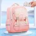 thumbnail image 4 of FUZHIQ School Backpack for 3rd 4th 5th 6th Grade, Multi Compartment Bookbag with Buckle Straps & Reflective Strip, Large Capacity Spine Protection Elementary Backpack, Light Pink, 4 of 4