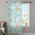 thumbnail image 3 of Teal Red Coastal Sheer Curtains 54 Inches Long, Nautical Seahorse Beach Coral Starfish Light Filering Curtains, Breathable Simi Curtain Privacy Drapes for Kitchen Bathroom Small Window Treatment, 3 of 9