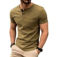 thumbnail image 2 of WIZUTIZ Henley Short Sleeve Shirt for Men Lightweight Casual 3 Button Tees Tops Cotton Classic Work Blend T-Shirts with Pocket, 2 of 5