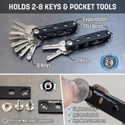 Keyport Pivot 2.0 Essential Plus Bundle (Black Aluminum) - EDC Key Organizer + Keychain Flashlight + 10-in-1 Multi-Tool All-in-One