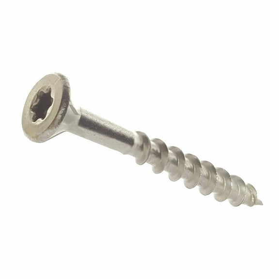 Fastenere Stainless Steel 305 Deck Screws - #8 x 2" (100 Pack) Bugle Head, Star Drive, Partial Thread, Bright Finish for Wood, Exterior, Cabinet, Decking, Composite, Fencing, Benches, Type 17 Point