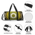 thumbnail image 6 of Xecao Yellow Mandala print Round Travel Duffel Bag is a foldable gym bag with an inner pocket, perfect for travel sports, 6 of 8