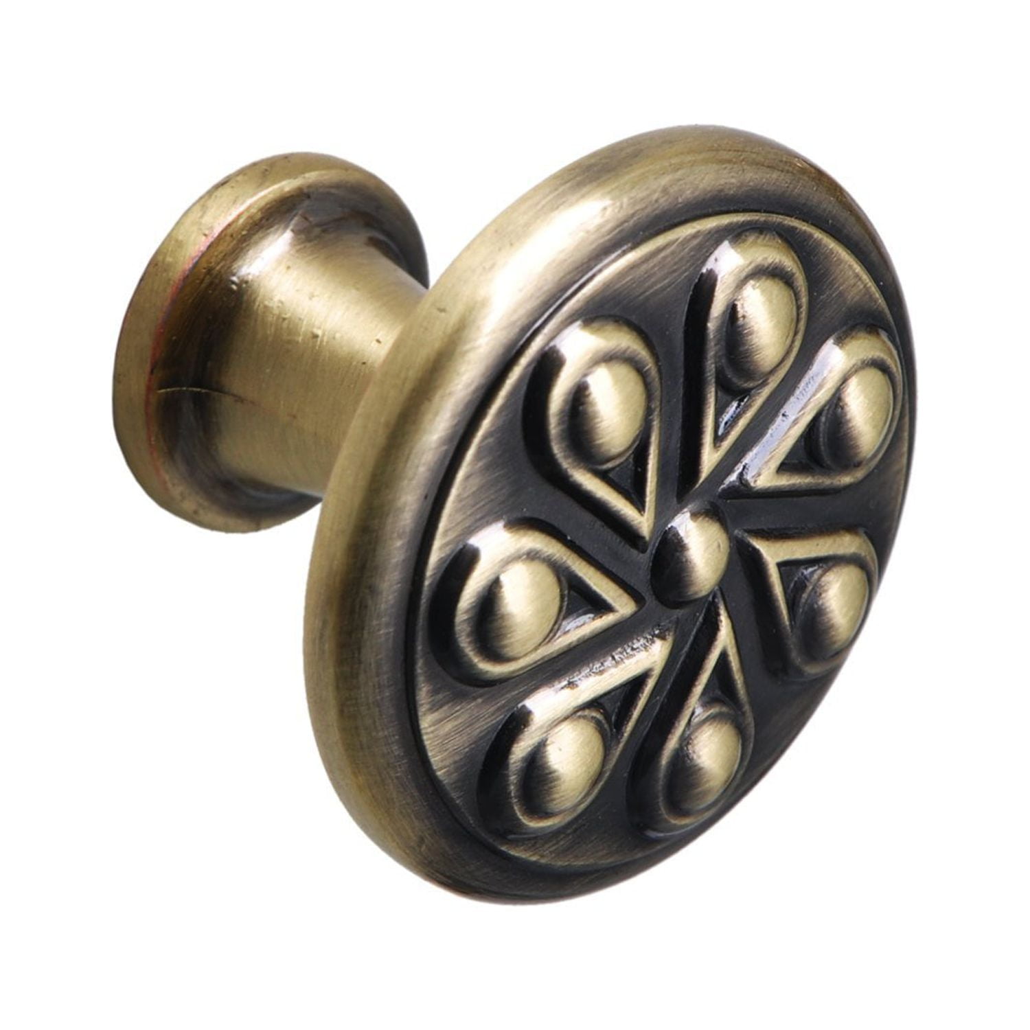 Utopia Alley 25pcs Ceil Cabinet Ring Pull Knob - Decorative Cabinet Drop Pull Knobs for Cabinets and Drawers - Vintage Cabinet Hardware with Hand Finished Antique Brass - Metal Drawer Pull Knobs 1.2"