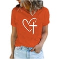 thumbnail image 1 of Camisetas de Manga Corta para las Mujeres Casual Día de Pascua Impresión Cuello de Tripulación Suelta Camiseta, Poliéster Spandex, 1 of 7