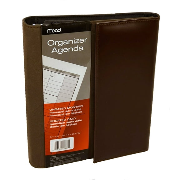Mead Organizer Agenda Brown, 5.5" x 8.5"