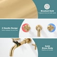 thumbnail image 3 of 2 Handle Wall Mount Bathroom Faucet and Rough-in Valve Included, 3 of 8