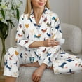 thumbnail image 6 of Pofeuu Various Rooster Print Womens Pajamas Set Long Sleeve Sleepwear Button Down Nightwear Soft Pj Lounge Sets Button Down Pajamas Women-Large, 6 of 7