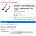 thumbnail image 2 of Front Lower Control Arm and Ball Joint Assembly Set 2 Piece - Compatible with 2014 - 2017 Mercedes-Benz CLS63 AMG S 2015 2016, 2 of 2