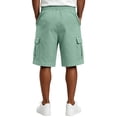 thumbnail image 4 of Resicozy Cargo Shorts for Men Cotton Summer Casual Work Shorts Drawstring Elastic Waist Stretch Bottoms with Pockets Light Green XL, 4 of 7