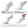 thumbnail image 3 of Women's Ankle Cotton Socks - Low Cut Athletic Running Soft Thin No Show White Socks With Tab 6 Pairs, 3 of 5