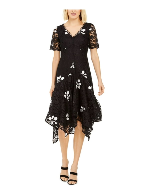 Taylor Women's Embroidered Lace Dress Black Size 12