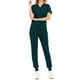 Bellella Dames Slim Scrub Tops+pantalons Poches V Cou Costume Bureau Médical Ensemble Vert Noirâtre XL – image 1 sur 2