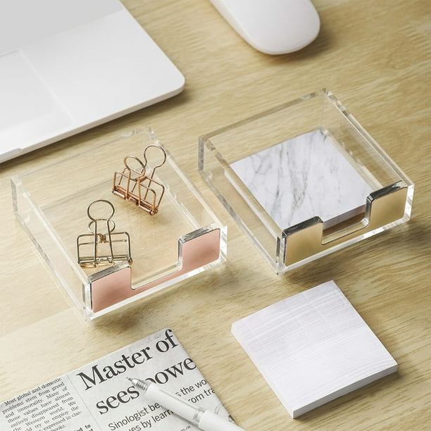 unbranded 2Ud Organizador De Notas Y Clips De Acrílico Para Oficina Con Claro Y Duradero