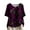 Purple, variant on Wancir Summer Tops for Women 2025 Casual Short Sleeve Pullover Tunic T Shirts Ethnic Floral Print Button Spring Blouses