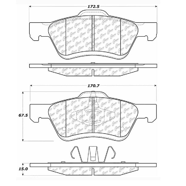 Go-Parts OE Replacement for 2005-2010 Mazda Tribute Front Disc Brake Pad Set for Mazda Tribute (Base / GS / GX / S / i)