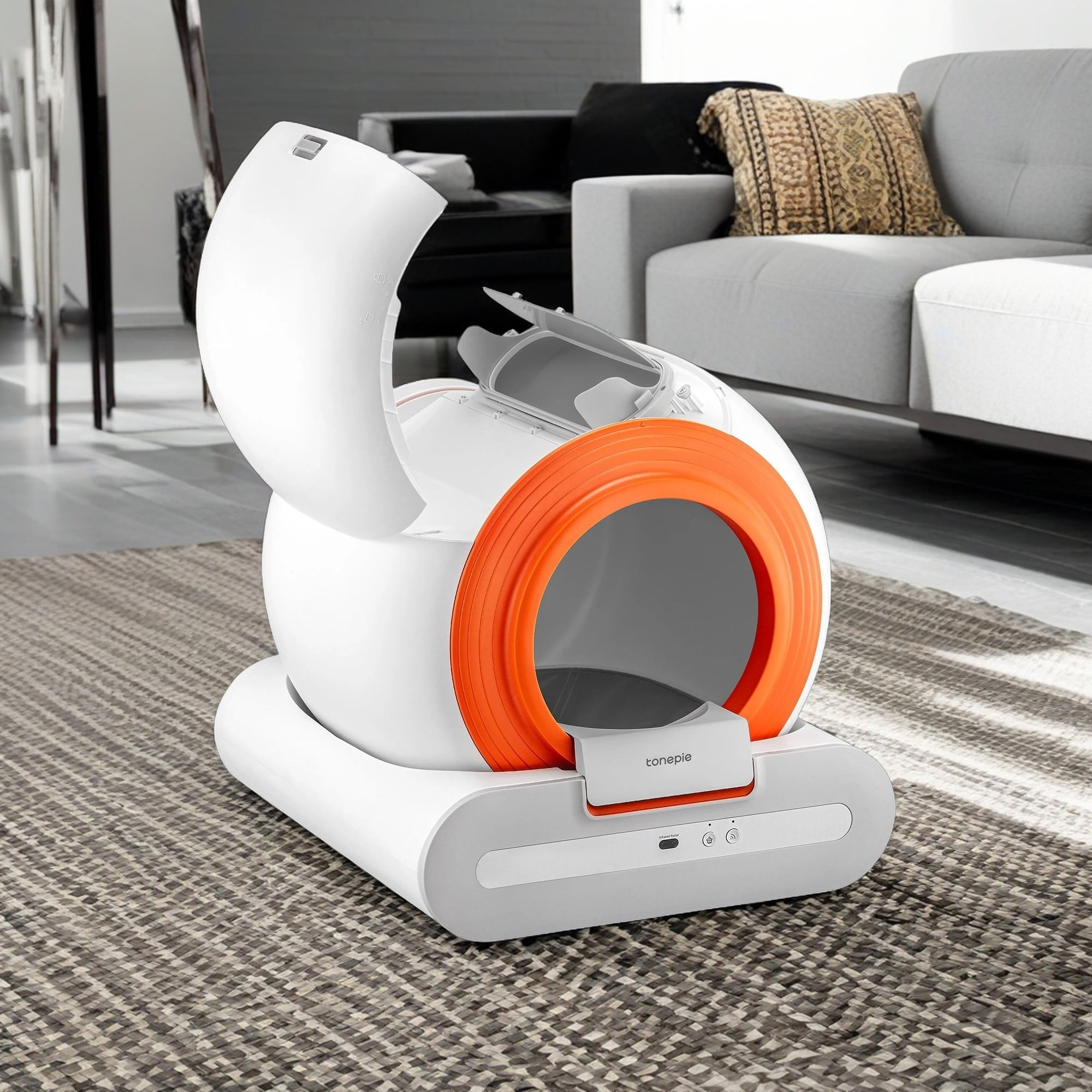 Kadyn 65L Large Capacity Smart Self Cleaning Cat Litter Box for Multi Cats, Support 5G/Anti-Pinch, White