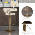 thumbnail image 4 of 24-32 Inch Velvet Bar Stools, Counter Height Mechanical Lifting Swivel Barstools High Bar Chairs with Golden Leg Simple Bar Stool, Stools Chair with Footrest for Home Kitchen Island(Cream,Set of 4), 4 of 10