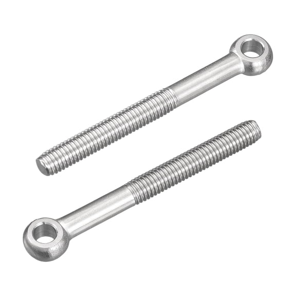 4Pcs M5 x 50mm Lifting Eye Bolts, 304 Stainless Steel Machinery Shoulder Swing Bolt Lifting Ring Eyebolt for Pipeline Gate Valves, Building Steel Pipe Fasteners, Silver