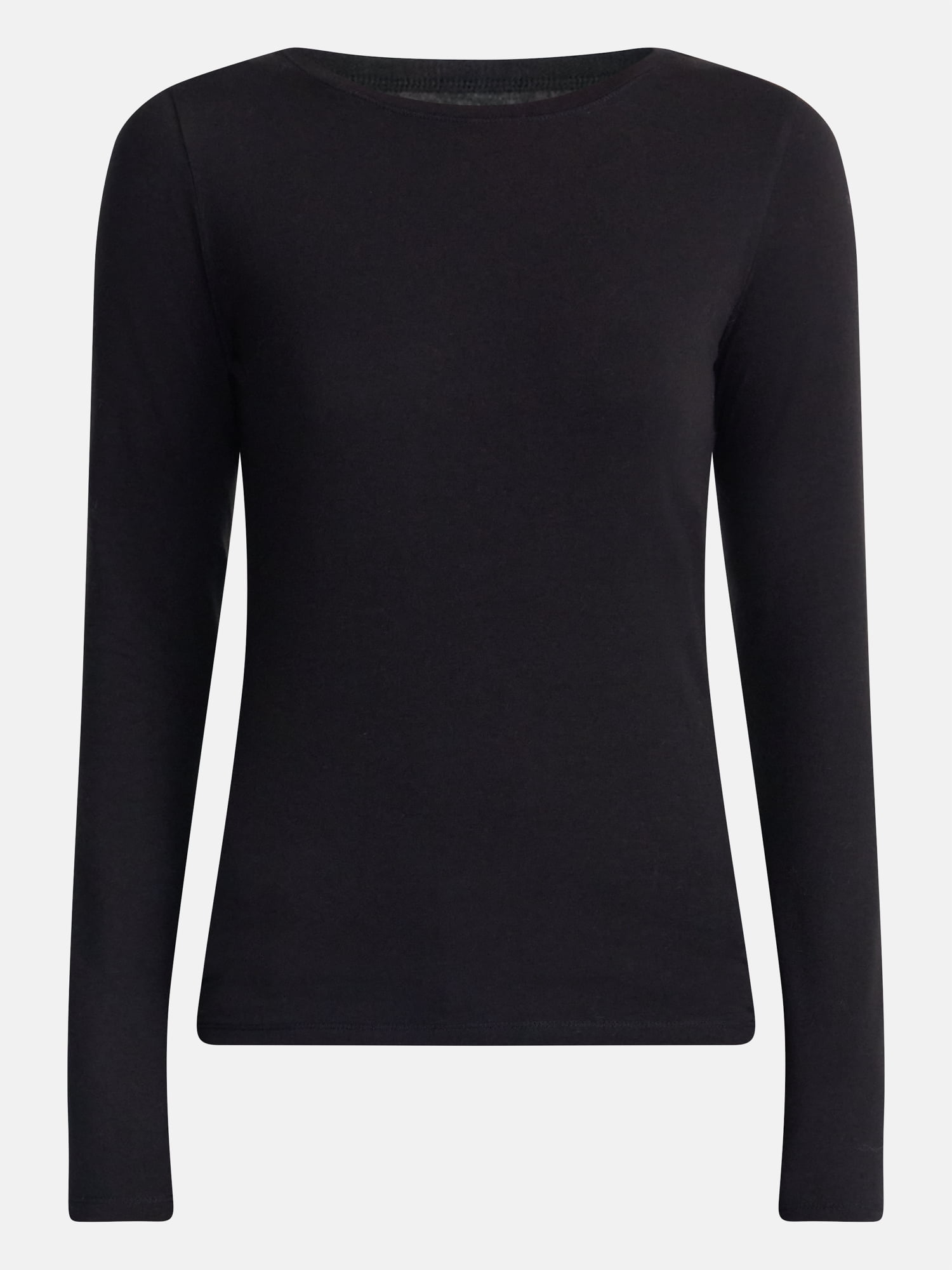 No Boundaries Crewneck Tee with Long Sleeves, Women's XXS-XXL