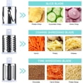 thumbnail image 2 of Rallador rotatorio de queso de tercera generación, rebanador de verduras con 3 cuchillas de repuesto, trituradora rotativa fácil de limpiar para frutas, 2 of 5