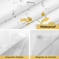thumbnail image 5 of No Hook Shower Curtain with Snap in Liner, Summer Sunflower Hummingbird Waterproof Fabric Bathroom Curtain Mesh Top Window, Watercolor Green Leaves on White Shower Curtains 36x72in, 5 of 9