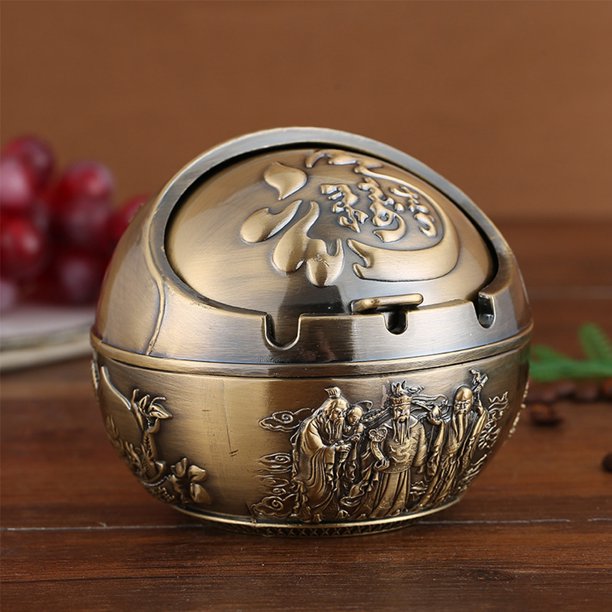 Cenicero de bola Anti-caída Cenicero de esfera antigua Regalo elegante para mujeres Hombres Fumador