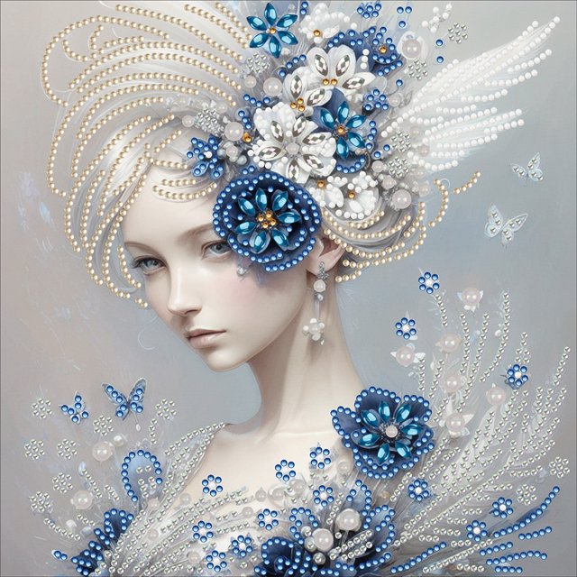 Pintura Resina Con Forma Especial Diamante 30x30CM Wdftyju Serie Personajes Mariposa Elegante Con Diamante Parcial