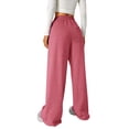 thumbnail image 2 of Girls Baggy Sweatpants Bow Straight Leg Drawstring Lightweight Pants with Pockets Spring Casual 4-16 Years Watermelon Red 140, 2 of 8
