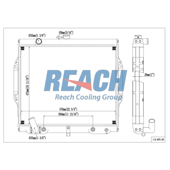 REACH 41-2072 Radiator for 00-94 Mitsubishi Montero, Automotive Radiator Replacement Part