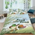 thumbnail image 2 of Frog and Toad-themed Bed Sheet Set Three Piece Set Comfortable And Skin Friendly Unique Design Home Decor Gifts For Family Friends fans54''x79''（135cm*200cm）, 2 of 6