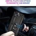 thumbnail image 4 of Compatible with iPhone 13 Case,with 360 Ring Holder Kickstand Card case, Armor Military Grade Protection Hybrid Silicone TPU PC Rugged Case, Magnetic with Car Mount Phone Cover,Black, 4 of 8