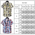 thumbnail image 1 of Hombres Impreso Manga Corta Botón Camisas Casual Verano Playa Camiseta Suelta Top, 1 of 2