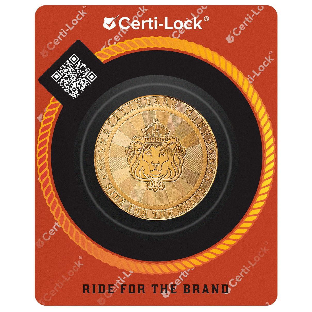1 oz Gold Round - Scottsdale Mint Cowboy .9999 Fine Gold Bullion Round w/ Buffalo Privy